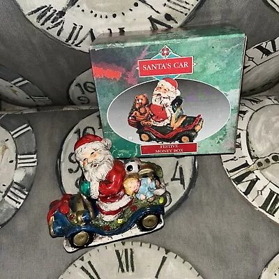 Vintage Christmas Festive Money Box Santas Car In Box • £3.99