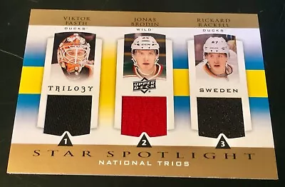 13/14 Trilogy Rickard Rakell/Viktor Fasth/Jonas Brodin 3 Jersey RC Ducks Sweden • $10.39