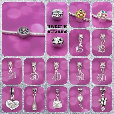 ❤ Birthday/Age Charms ❤ FOR CHARM BRACELETS ❤ GIFT BAG ❤ • £1.50