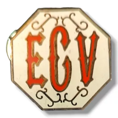 E Clampus Vitus ECV  White/Red/Silver Pin • $29.99