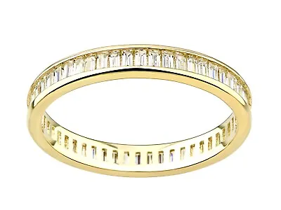 9ct Gold 1.00ct Baguette Full Eternity Ring Size J To S - Simulated Diamond • £99.95