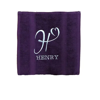 £4.92 • Buy Personalised Any Name Monogram Embroidery Face, Hand, Bath Towel Colour Choice 