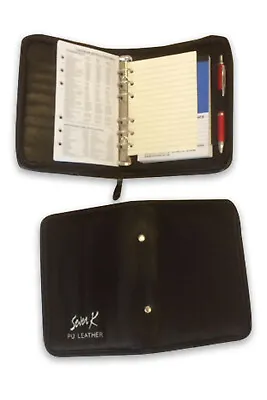 Pu Leather Zipped Ring Binder Suitable For Mulberry Agenda Modified Size Blk 998 • £27.99