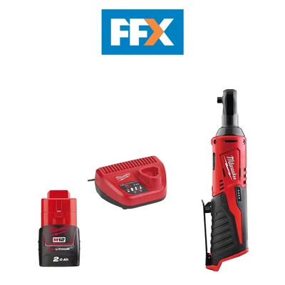 £149 • Buy Milwaukee M12IR-201B 12V 1x2Ah Li-ion 3/8  Cordless Impact Ratchet With Charger