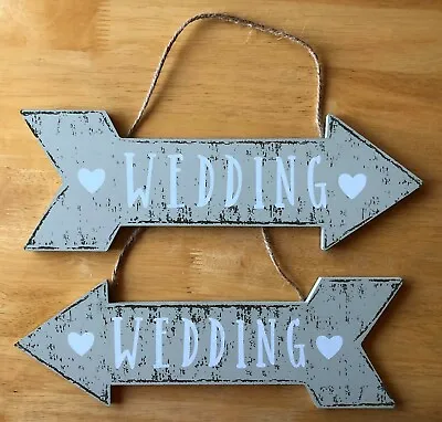 £7.99 • Buy Shabby Chic/Farmhouse/Rustic Distressed Hanging ❤ Wedding ❤ Direction Arrow Sign
