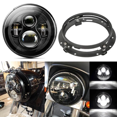$59.99 • Buy 7  LED Headlight + Mount Ring Bracket For Yamaha V Star 650 XVS650A Classic