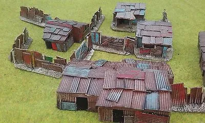  New! 5 X 15mm Shantys Plus Fencing   Wargaming Terrain AK47 District 9 Sci-fi • £30