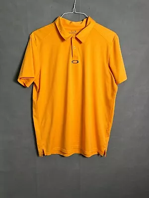 Oakley Golf Polo Collared Shirt Mens Sz L Yellow Golfing Casual Outdoors Button • $9