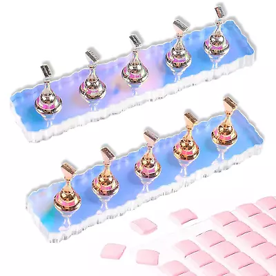 ANGNYA 2 Set Nail Stand Aurora Nail Holder For Painting Nail Stand For Press On • $17.99