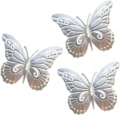 3D Nature Inspired Metal Butterfly DIY Decorative Wall Art Trio Hang • $19.92