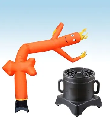 Advertising Inflatable Tube Man 12ft Orange Arrow Blow Up Wavy Fly Guy W Blower • £231.62