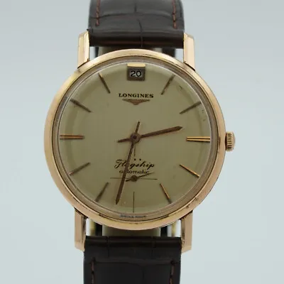 Longines Flagship Vintage Automatic Men's Watch 36MM 18K Solid Gold 7239 Pretty • £1986.89