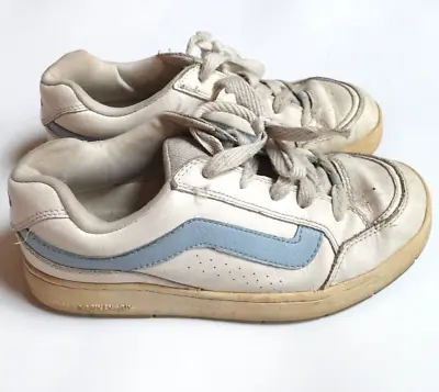 Vintage Vans White Light Blue Sneakers 40567-73  Women's 9 90S RARE • £28.92