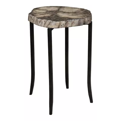 Uttermost Stiles Farmhouse Wood And Metal Accent Table In Stone • $277.20