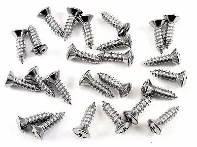 Ford Chrome Interior Trim Screws- #6 X 1/2  Long- #6 Oval Head- 25 Screws- #268 • $9.95