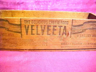 Vintage Velveeta Cheese Wooden Box Delicious Cheese Food Pasteurized Chicago 9  • $24.50