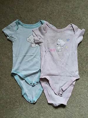 M&S Tatty Teddy Baby Grows 18-24 Months Pink Green • £2.49