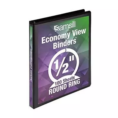 Samsill Economy 3 Ring Presentation View Binder .5 Inch Round Ring – Holds • $10.79