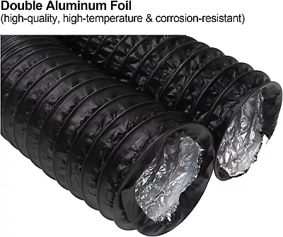 3Inch Flexible Ducting Hose 16.5 Feet Black Aluminum Ducting Dryer Vent Hose Wit • $22.50