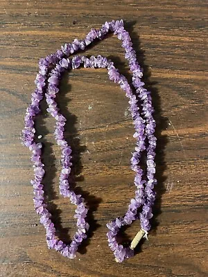 Used Vintage Antique Amethyst Necklace 28  Long • $20