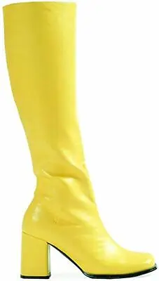 $45.99 • Buy Ellie GOGO Yellow 1960s Hippie Dancer Boots Womens Halloween Costume Heels Shoes