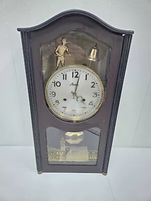 Vintage Jawaco Wall Clock Mechanical Key Wind Pendulum Rare • $295