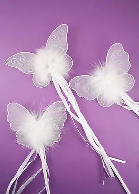 £4 • Buy Girls Ladies Pink / White Butterfly Fairy Wand Fancy Dress Dressing Up Wand Girl