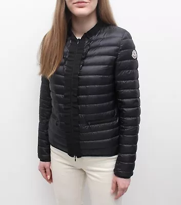 Women's MONCLER Alixe Quilted Down Puffer Jacket Full Zip Black Size 1 S • $350