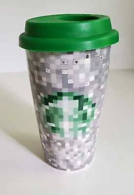 Starbucks Minecraft Pixelated Rodarte Collector Ceramic Coffee Travel Mug As-Is • $13.45