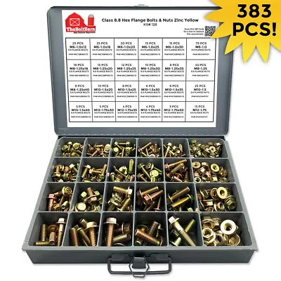 Grade 8.8 Metric Hex Flange Bolt Flange Nut Fastener Class Assortment Kit • $133.91