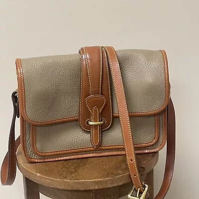 Dooney Bourke Purse Crossbody All Weather Pebbled Leather Tan Brown USA Vintage • $39.99