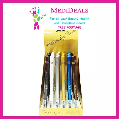 Saffron Metallic Eye Pencil CHOOSE Black White GoldSilverBlue Or Dark Brown • £1.99