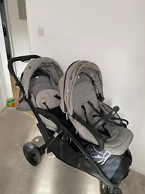 Joie Evalite Duo Double Tandem Baby Stroller Buggy -Grey Flannel • £100