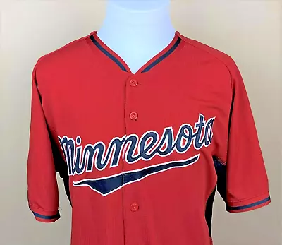 MINNESOTA TWINS Majestic Cool Base Red Baseball Jersey Authentic Sewn Mens 48 • $25.99