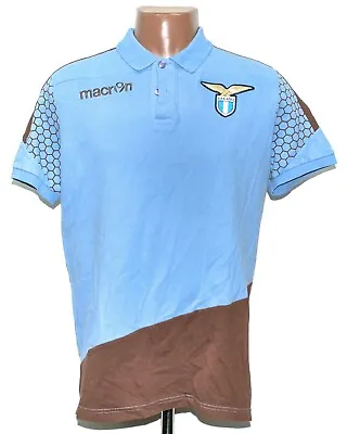 Ss Lazio Italy 2015/2016 Training Football Polo Shirt Jersey Macron L • £35.99