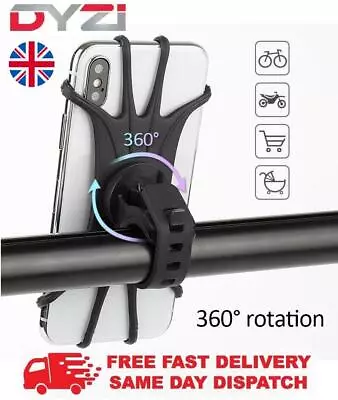 Bike Bicycle Mobile Smart Phone Holder 4.5-6.3  360° Mount Black By DYZI UK • £4.99