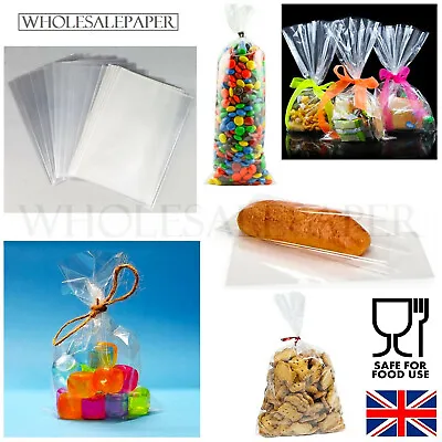 Small Large Clear Cellophane Sweet Gift Cello Bags For Wax Melts Food Wrap Party • £5.31