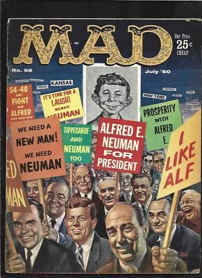 Mad Magazine #56 Fair  1960 Ec (free Shipping On $15 Order!) • $11.24