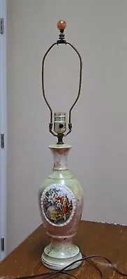 Vintage Victorian Style Courting Couple Porcelain Gilt 18  Urn Style Lamp/Finial • $30