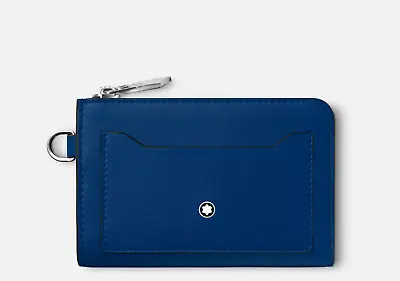 MONTBLANC Meisterstück Key Pouch With 4cc With Credit Cards -COBALT BLUE LEATHER • $340