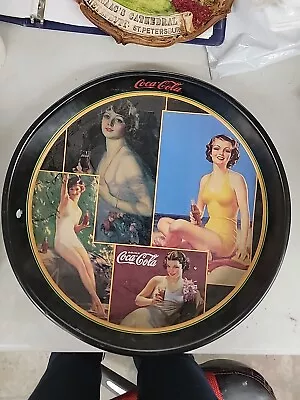 Vintage 1932 ￼Coca-Cola Girl On Beach Serving Tray Tin • $35