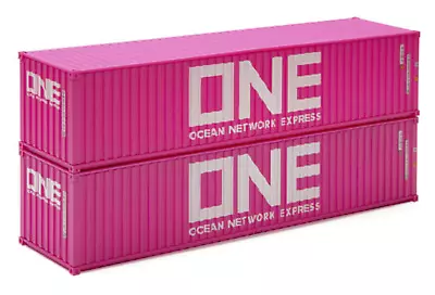 O Scale 40-Foot ONE Ocean Network Express Shipping Container Train Cars (2 Pack) • $53.97