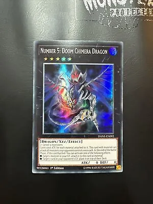 Yugioh Number 5 Doom Chimera Dragon Super Rare Dane-en092 1st Edition  • £1.45