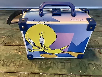 Vintage Tweety Bird Looney Tunes Lunch Box Makeup Pencil Case Port Box 1996 90’s • $29.95
