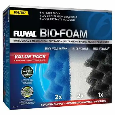 Fluval Aquarium Fish Tank External Filter Bio-Foam Media Value Packs • £14.49