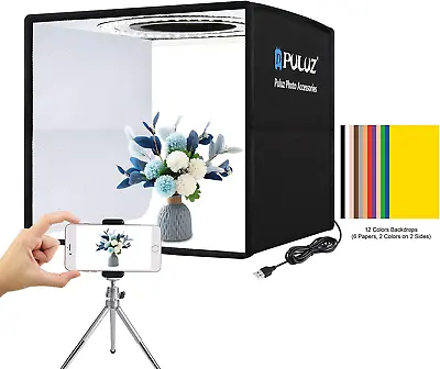 Mini Photo Studio Light Box Kit - Portable Folding Tent With LED Lights And Back • $38.16