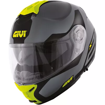 Helmet Modular Openable Motorcycle GIVI HX21 X.21 X21 Spirit Grey Black Yellow • $320.14