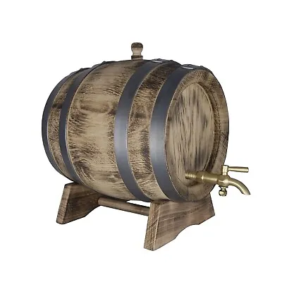 French Oak Barrel 3 Lt Port Keg Home Brew Perfect Gift Medium Charred Brass Tap • $199.99