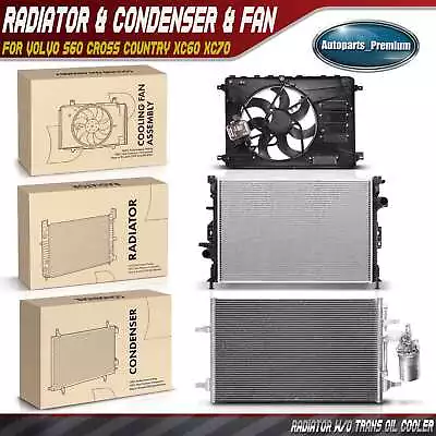 Radiator & AC Condenser & Cooling Fan Kit For Volvo S60 Cross Country XC60 XC70 • $353.99