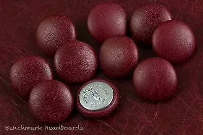 10 Upholstery Buttons Antique Dark Red / Oxblood Leather 25mm • £5.94